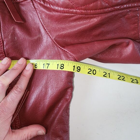 Harley Davidson Burgundy Leather Motorcycle Jacket Size M - Picture 6 of 11